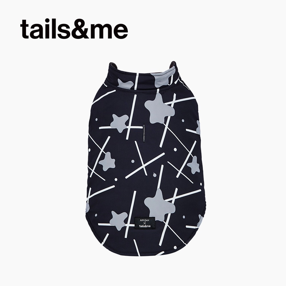 tails&me 尾巴與我｜APUJAN尾巴探險記 墨點刷毛背心—黑