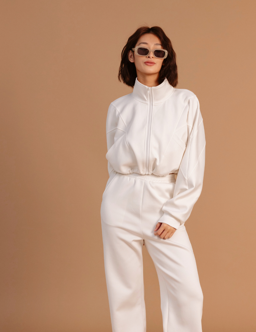 休閒立領剪接感外套