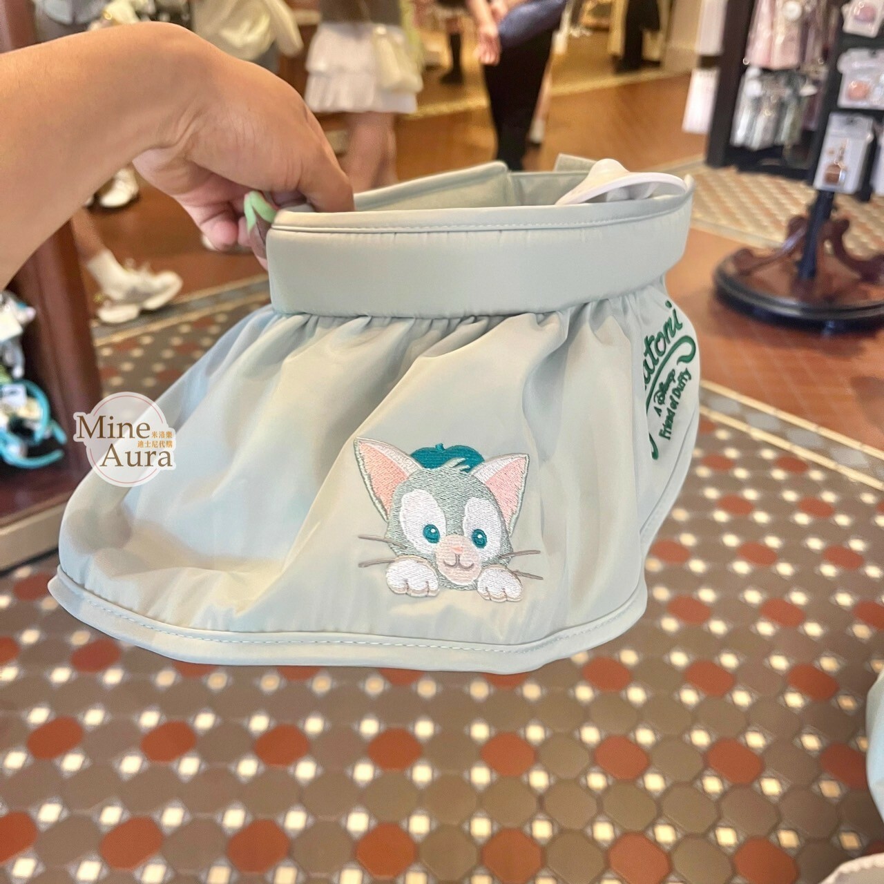 傑拉托尼 畫家貓 Gelatoni 刺繡大頭 冰淇淋造型 遮陽帽 帽子 -上海迪士尼樂園