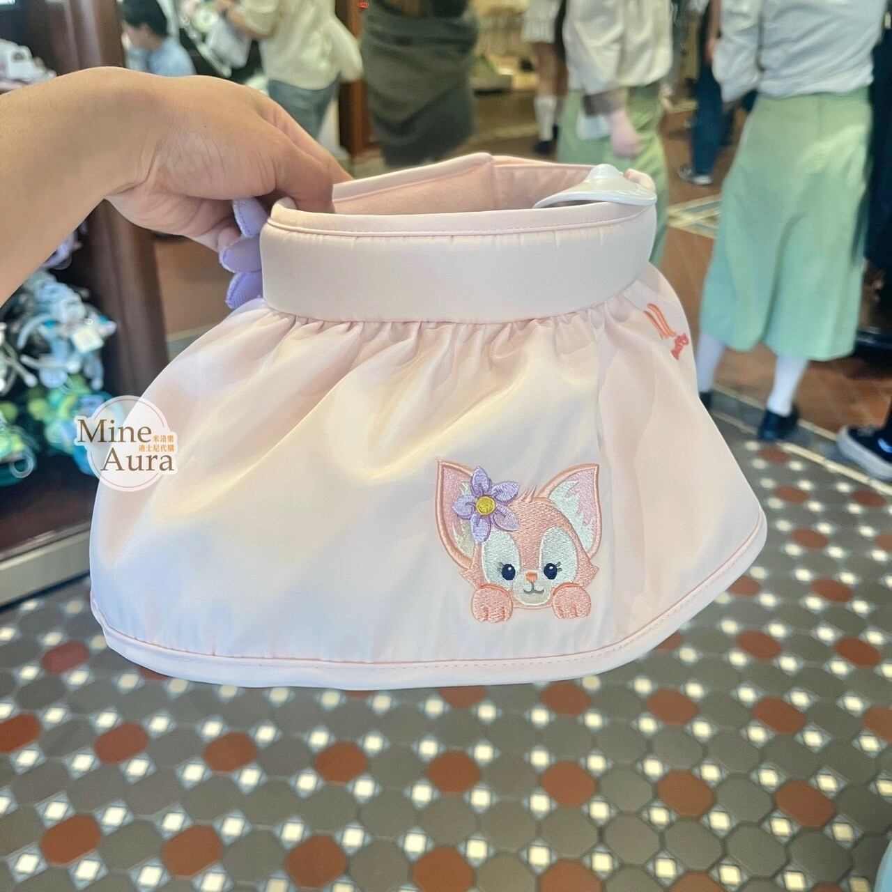 玲娜貝兒 Lina bell 刺繡大頭 紫色花朵造型 遮陽帽 帽子 -上海迪士尼樂園