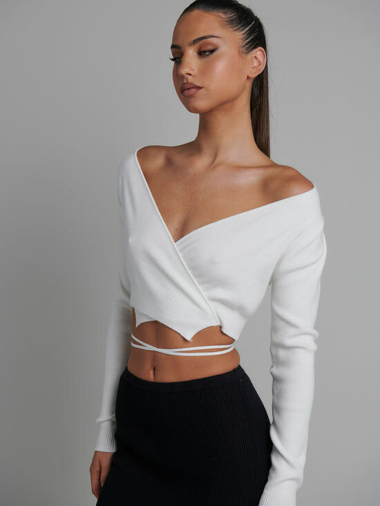 Knit Wrap Cardi LS 薄針織上衣