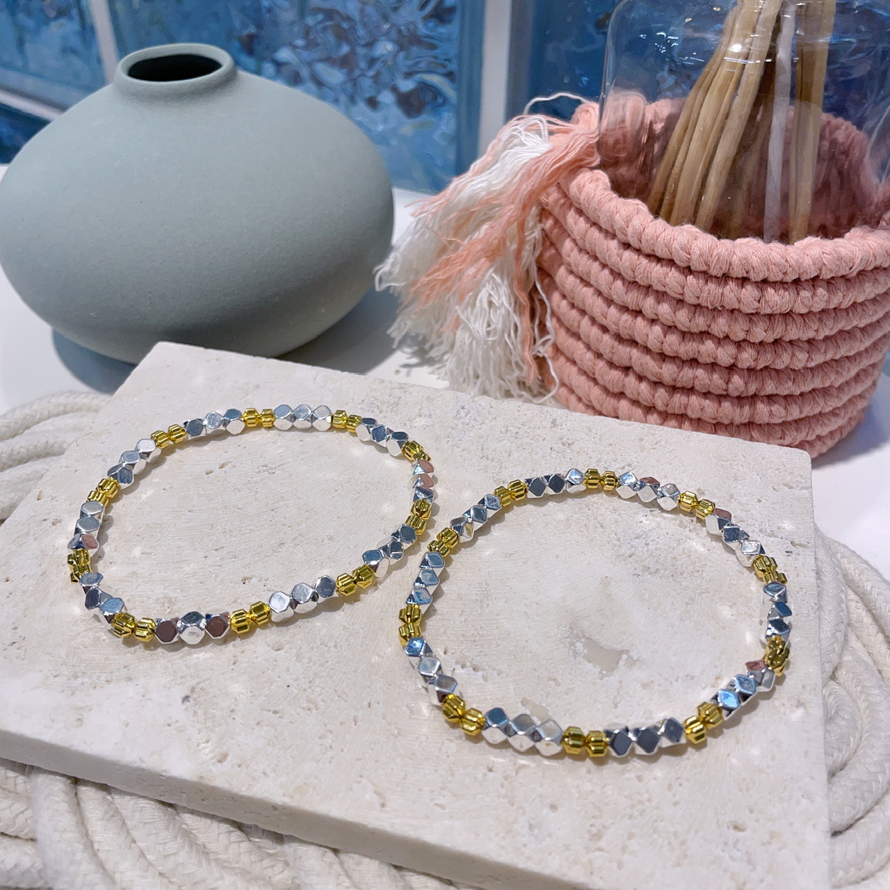 雙色黑膽石手串