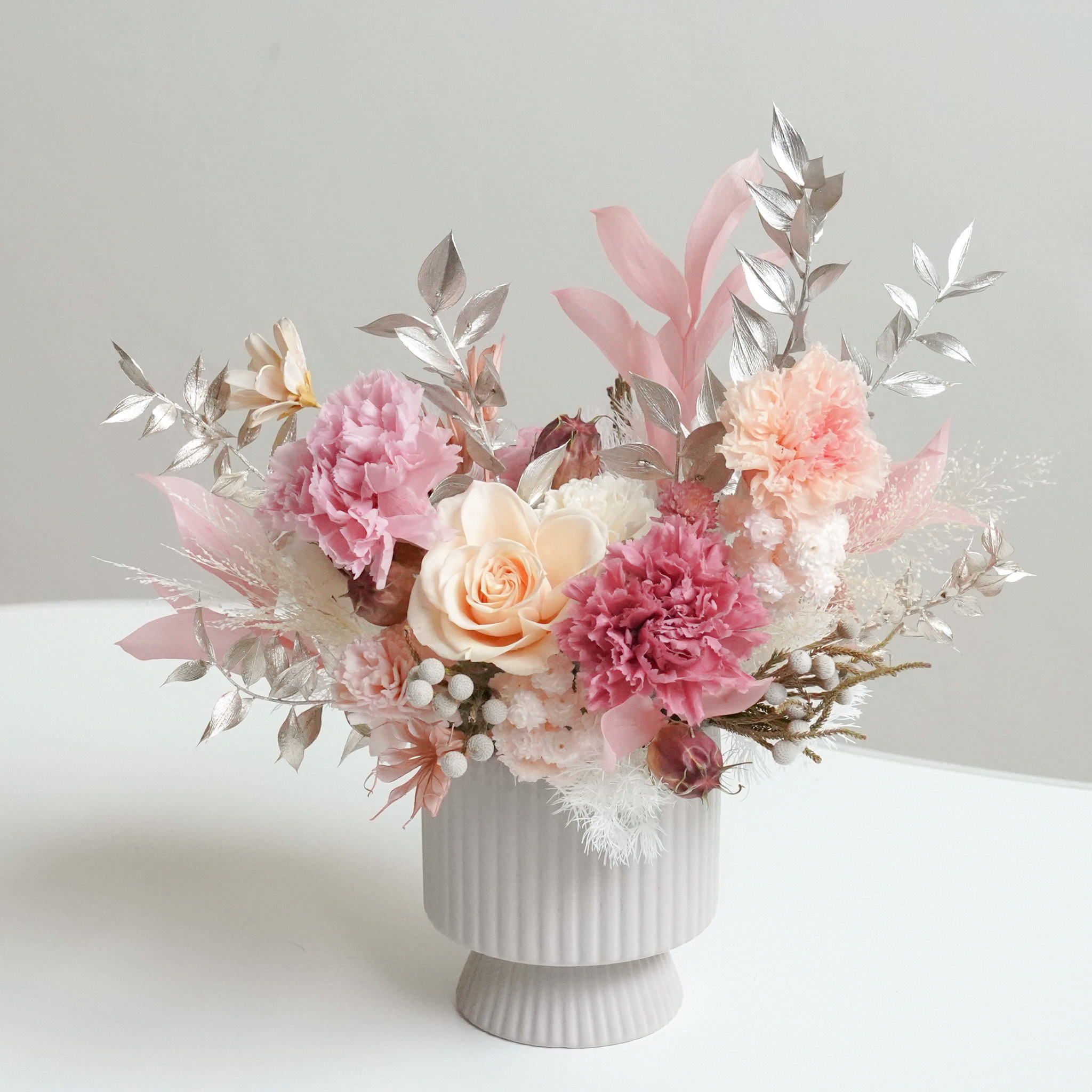 盛放的愛 - 粉橘康乃馨盆花