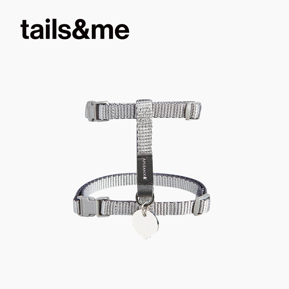 tails&me 尾巴與我｜APUJAN尾巴探險記 墨點貓胸背帶-灰