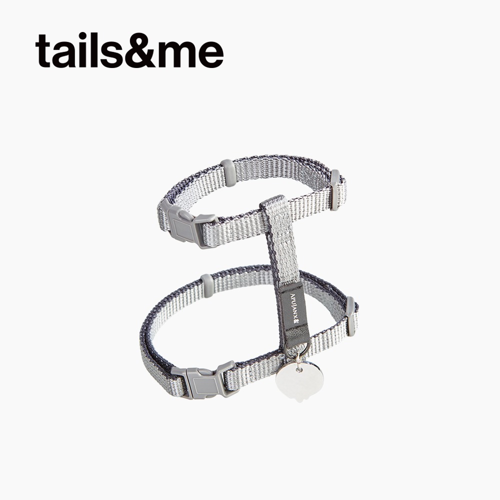 tails&me 尾巴與我｜APUJAN尾巴探險記 墨點貓胸背帶-灰