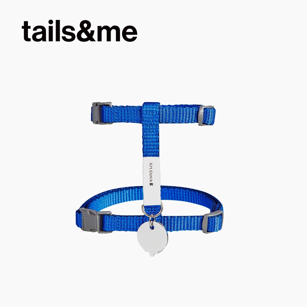 tails&me 尾巴與我｜APUJAN尾巴探險記 墨點貓胸背帶-藍
