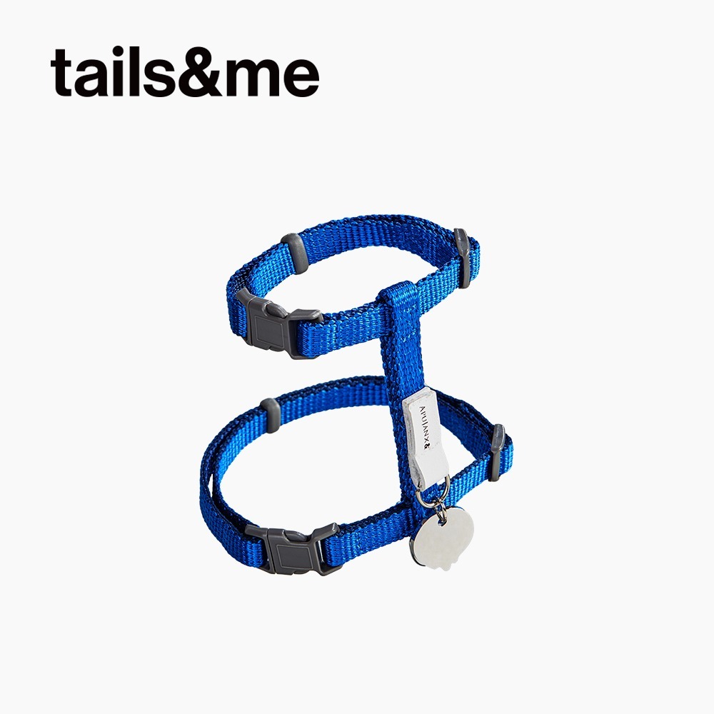 tails&me 尾巴與我｜APUJAN尾巴探險記 墨點貓胸背帶-藍