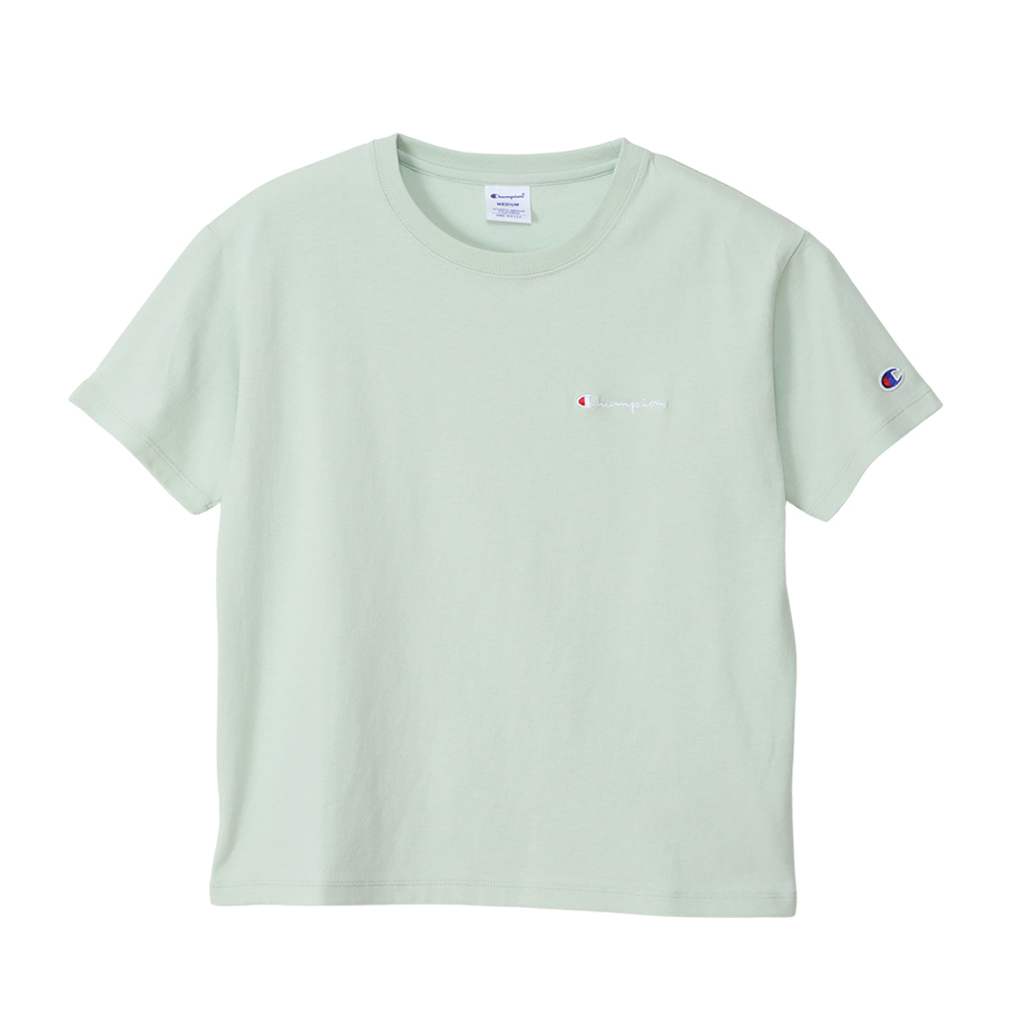 女款 BASIC 刺繡LOGO 寬版短TEE(青蘋)
