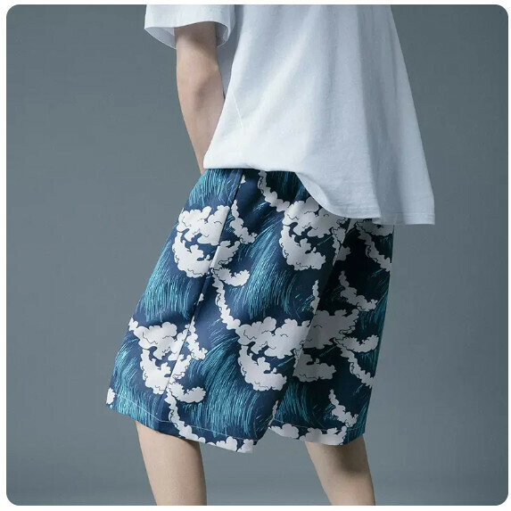 Beach shorts man (wave [size M_5XL] (contact customer service to confirm the shipping size after placing an order))