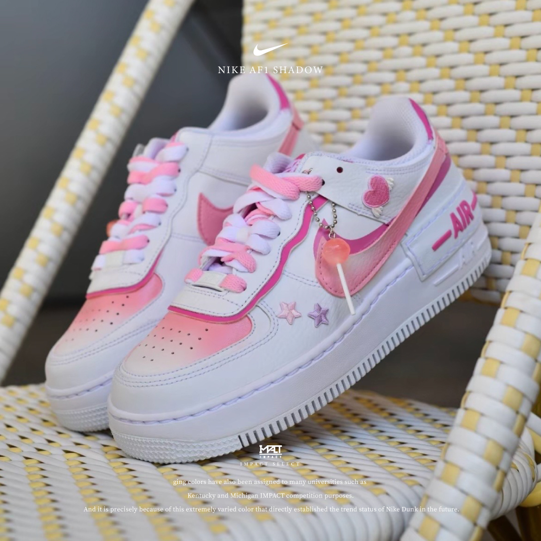 【訂製款】Nike Air Force 1 Shadow 白桃棒棒糖