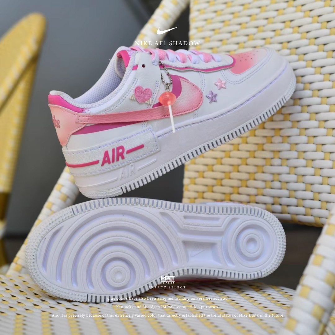 【訂製款】Nike Air Force 1 Shadow 白桃棒棒糖