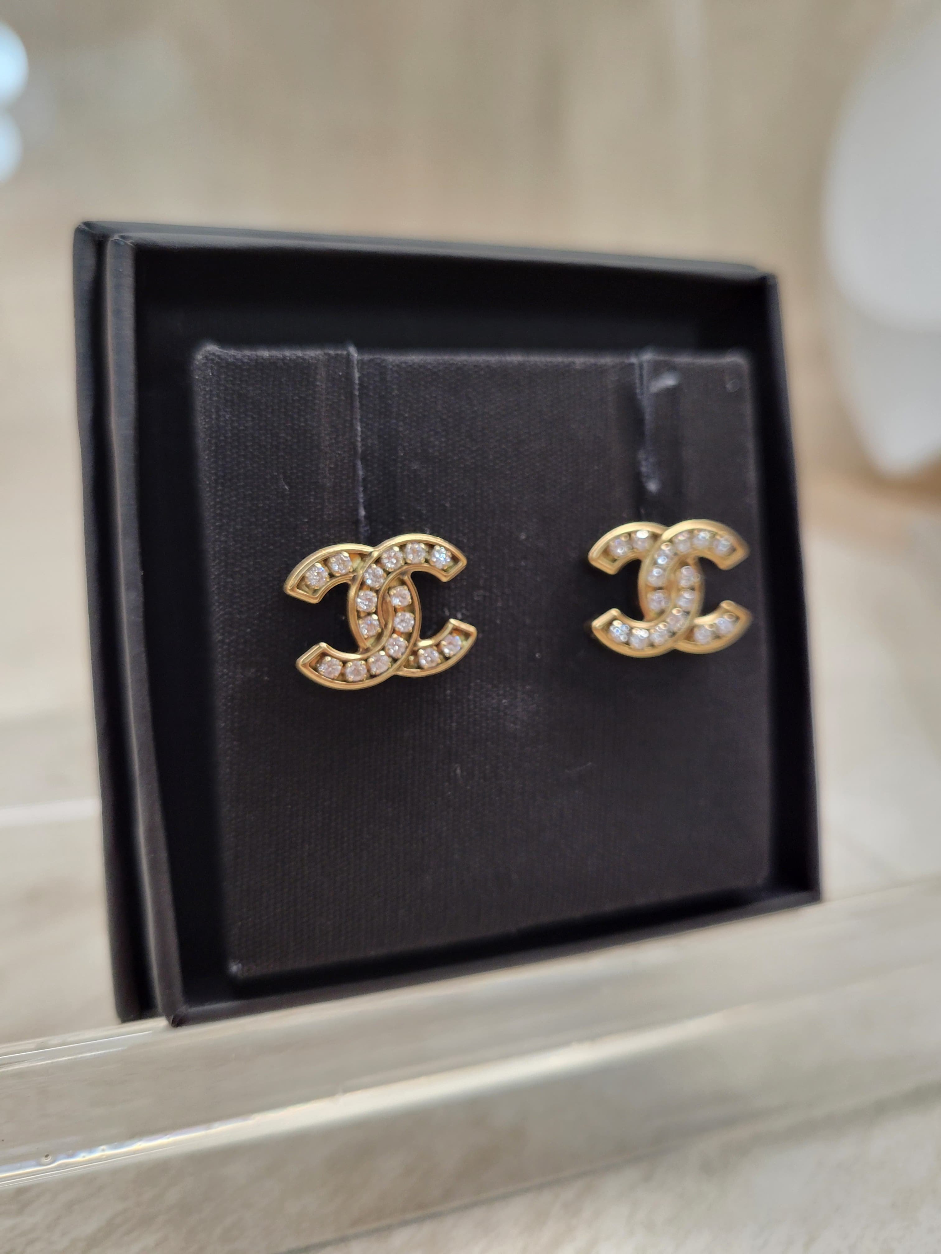 CHANEL EARRINGS AB5672 VINTAGE 金色 1.5cm