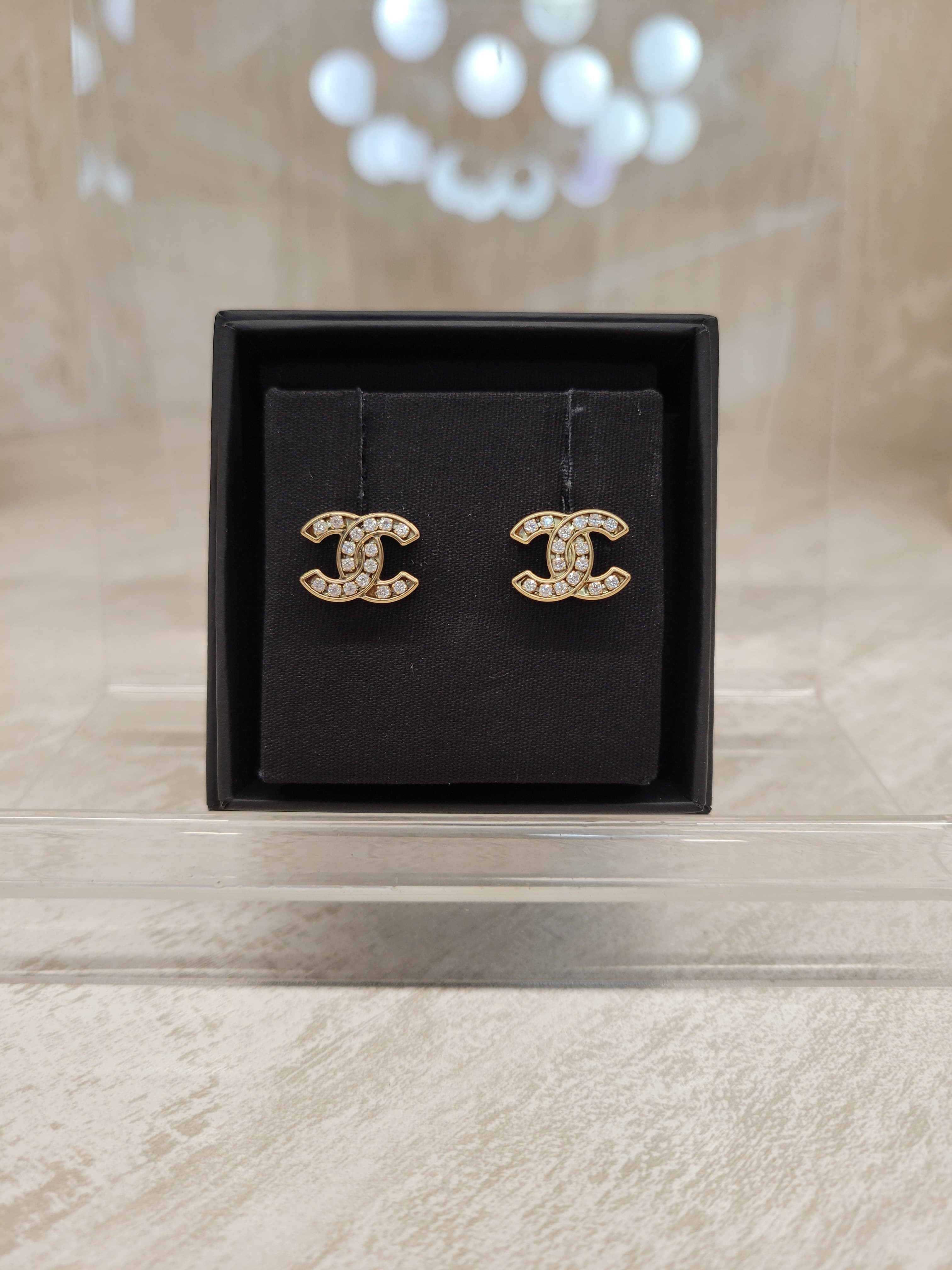 CHANEL EARRINGS AB5672 VINTAGE 金色 1.5cm