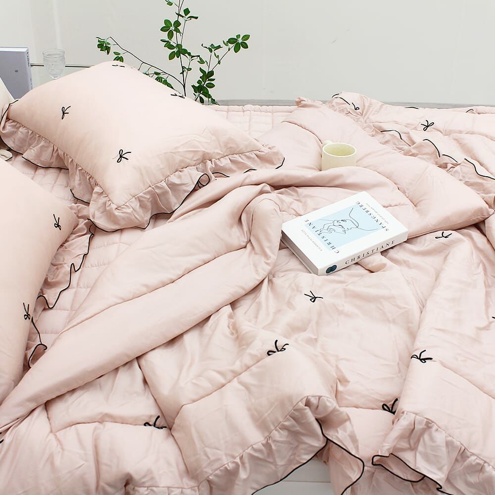 KQ2501 莫代爾法式花邊蝴蝶結刺繡