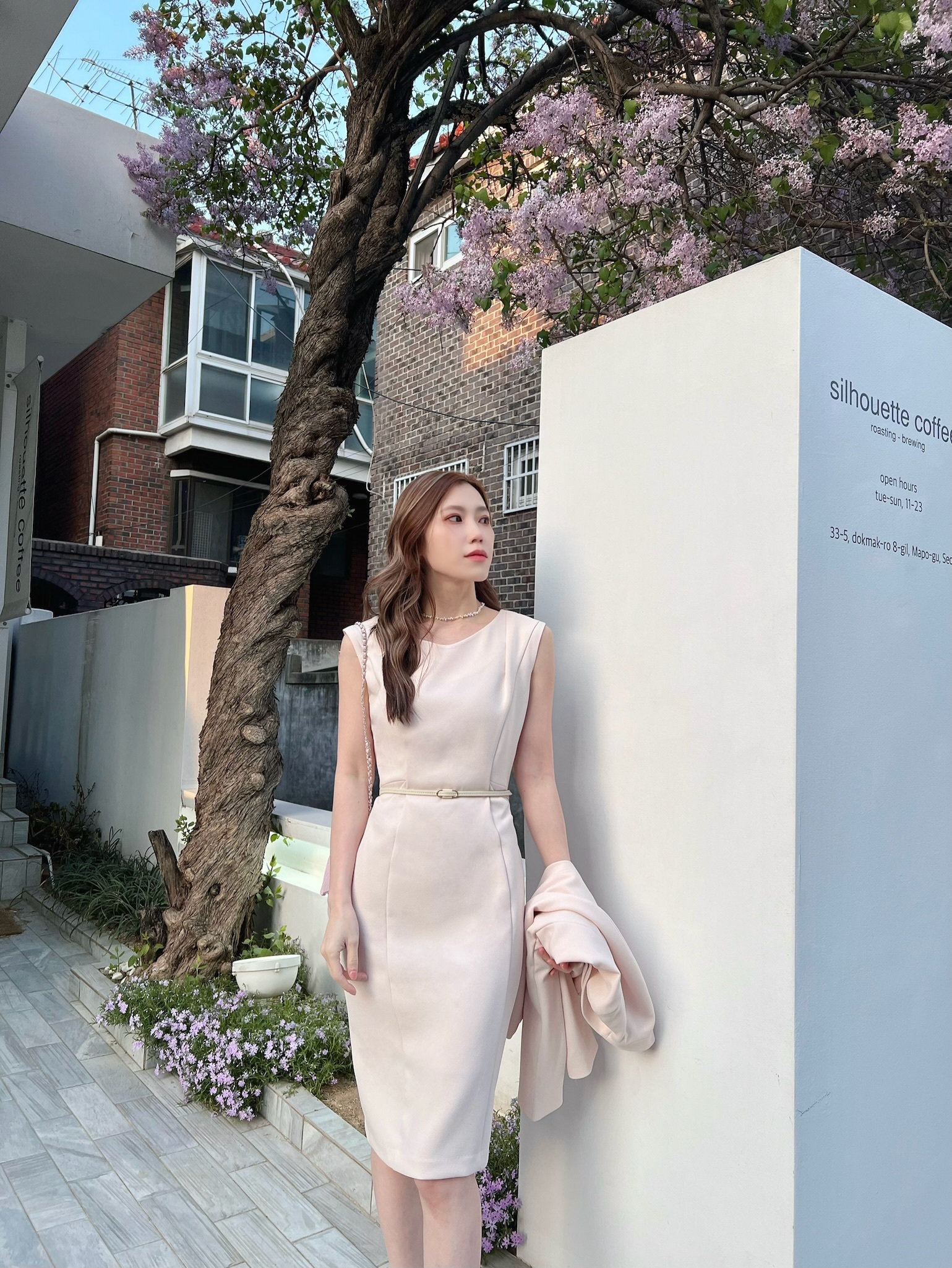 (優雅首選!)率性縫線合身洋-水晶粉