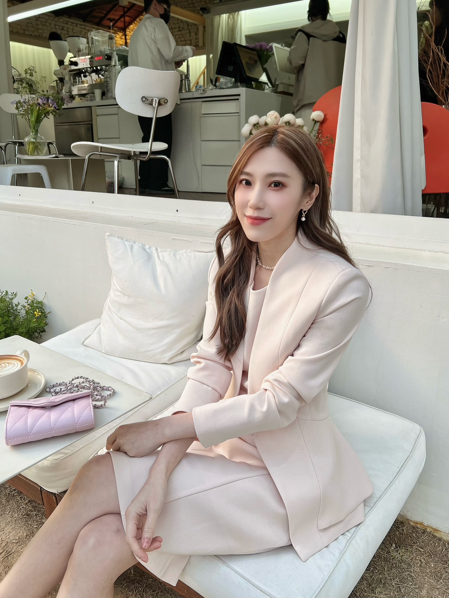 (優雅首選!)率性縫線合身洋-水晶粉