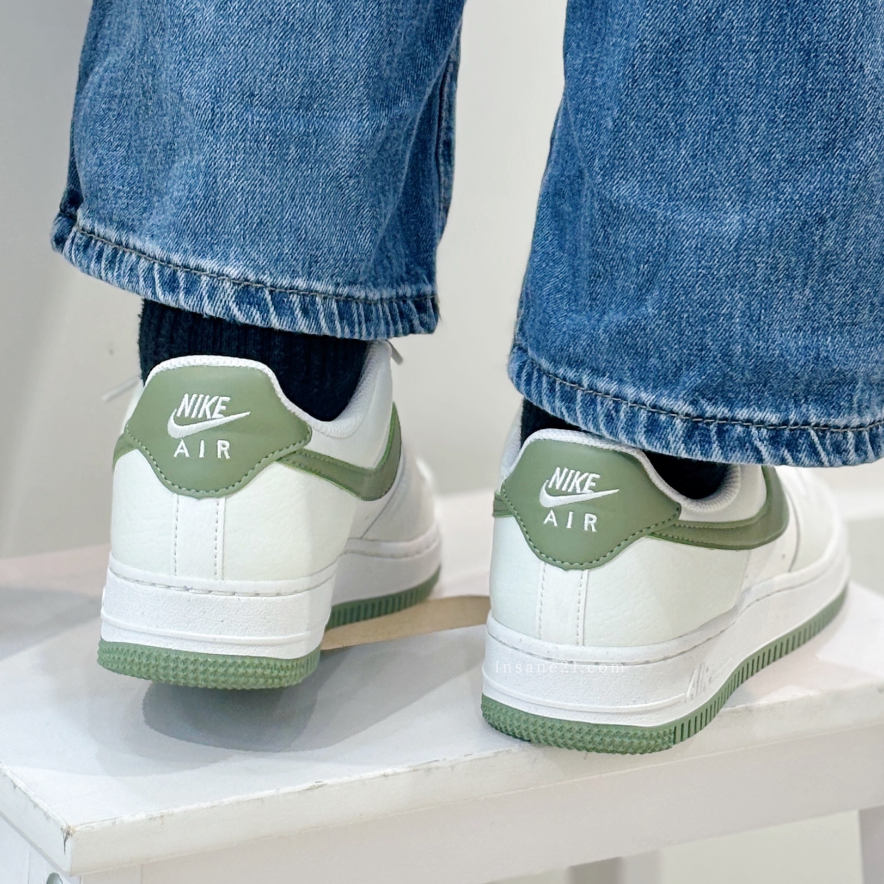 NIKE AIR FORCE 1 白綠 環保材質 女鞋 DV3808-106