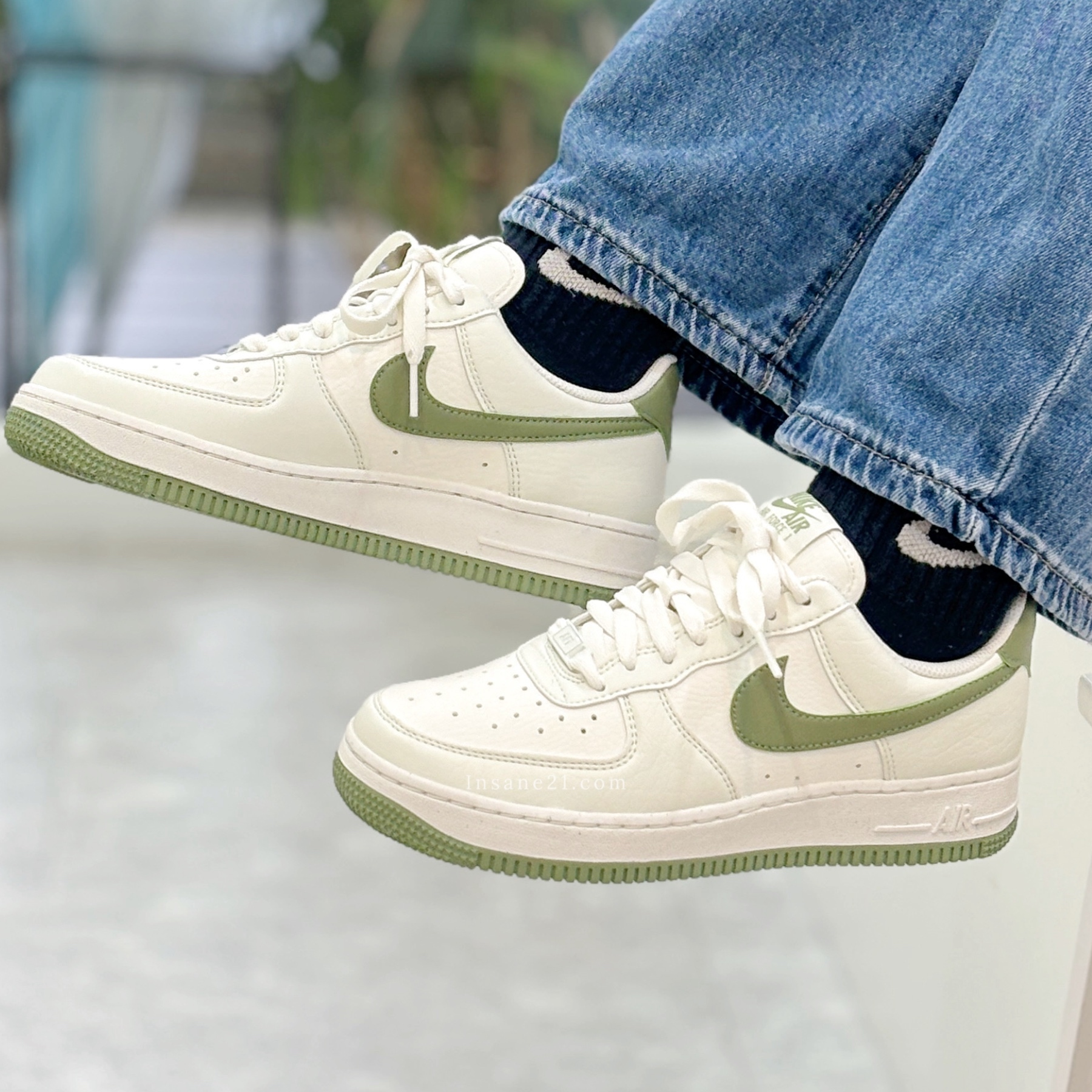 NIKE AIR FORCE 1 白綠 環保材質 女鞋 DV3808-106