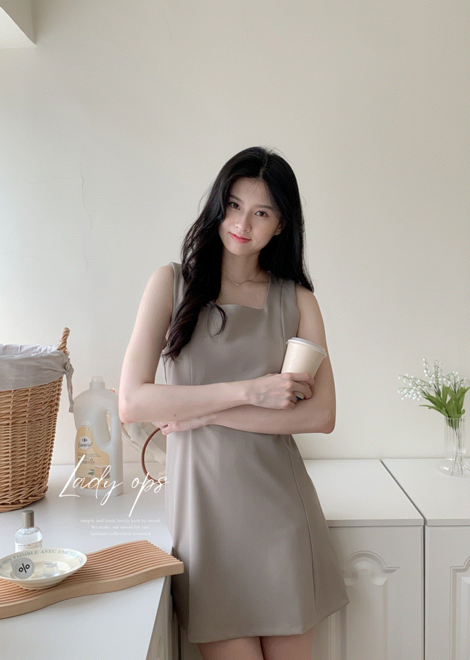 🚀當日出貨【🌸早春新品 】 Lady 法式方領優雅無袖洋裝 ( 長版 /短版 )( 2 colors)