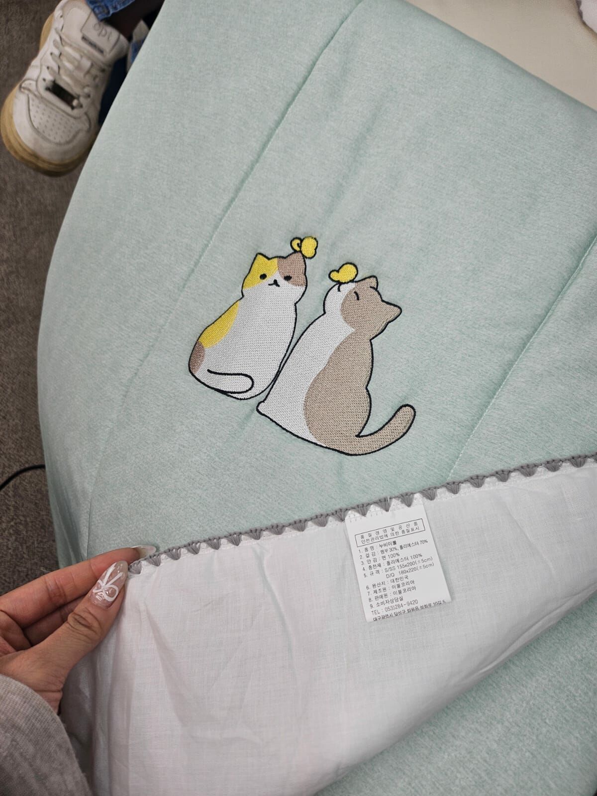 KQ2506 相親相愛竹纖維刺繡貓貓 (被: Single)