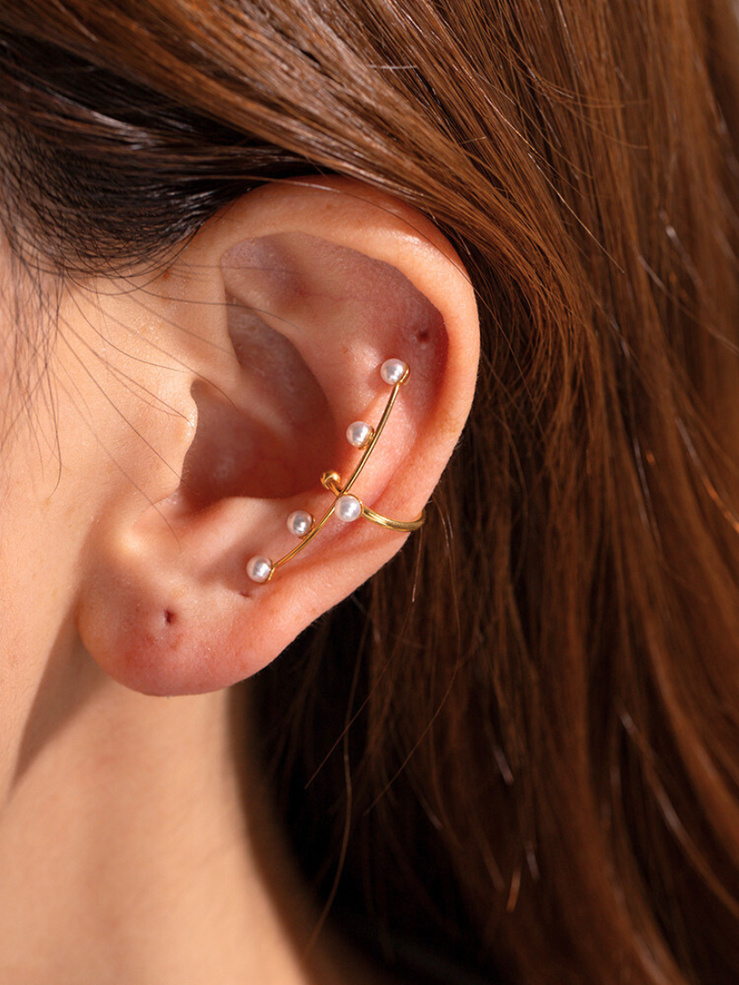 法式設計珍珠造型耳骨夾