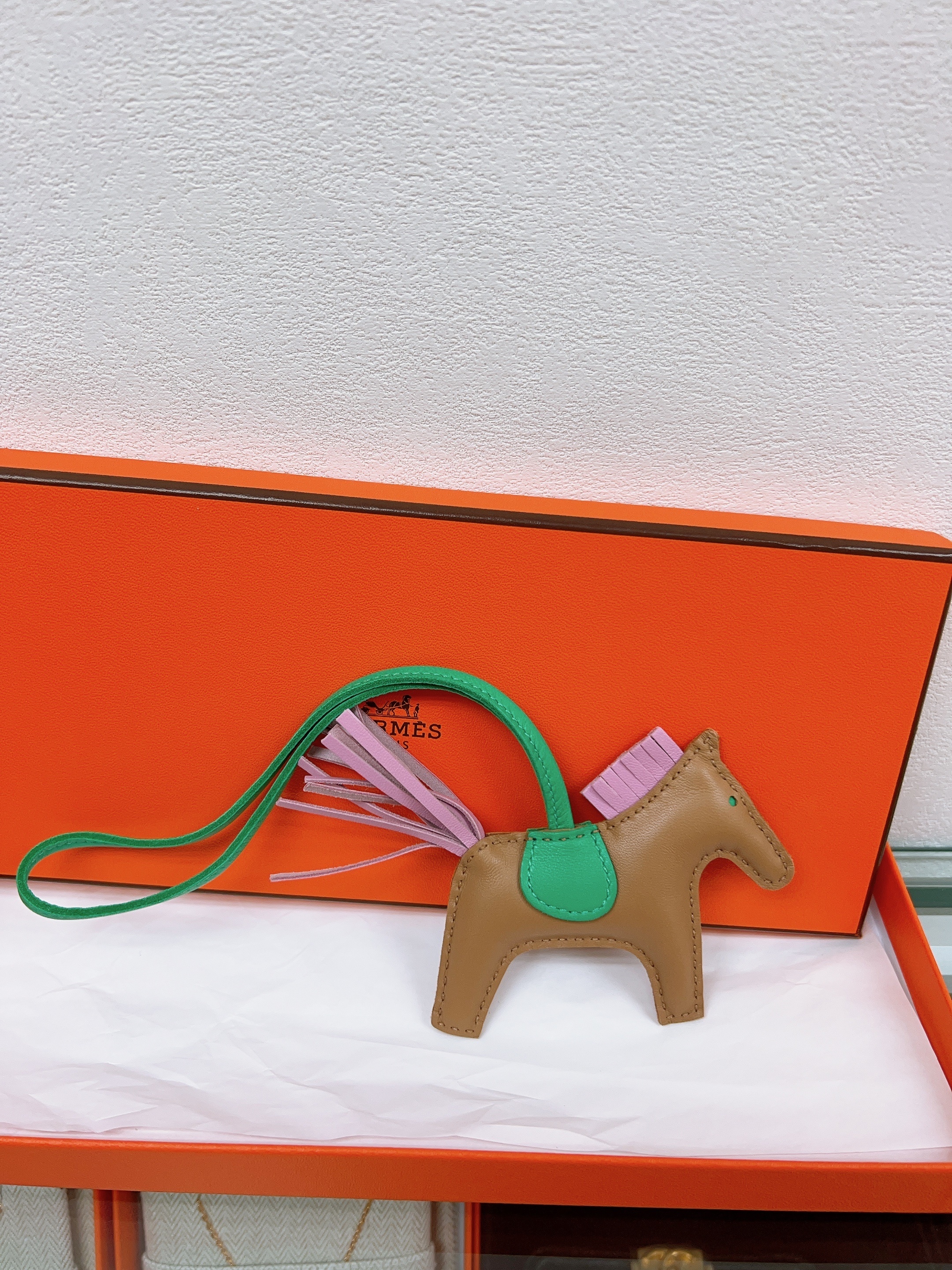 Hermes Rodeo PM Charm (Chai/ Vert Menthe)