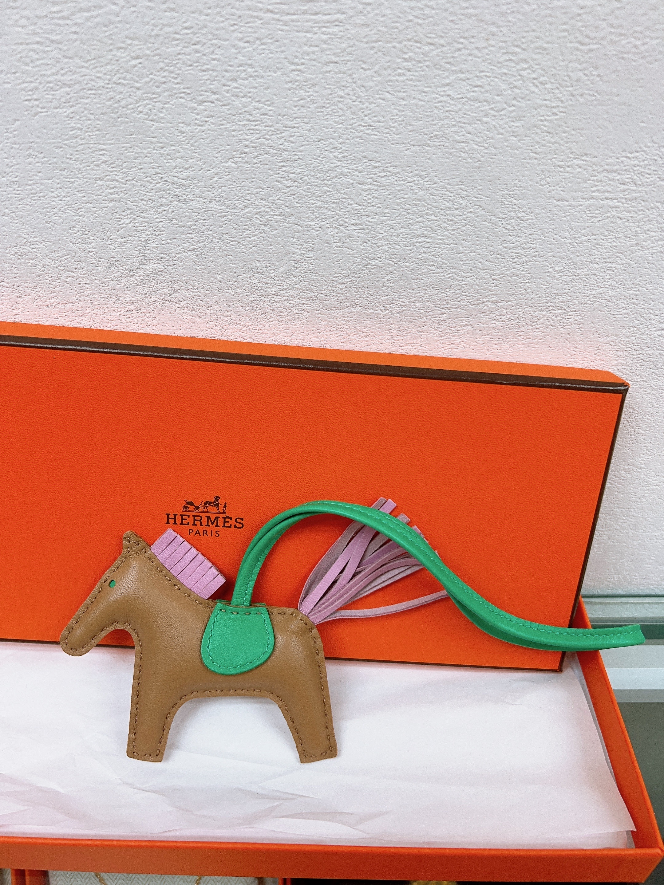 Hermes Rodeo PM Charm (Chai/ Vert Menthe)