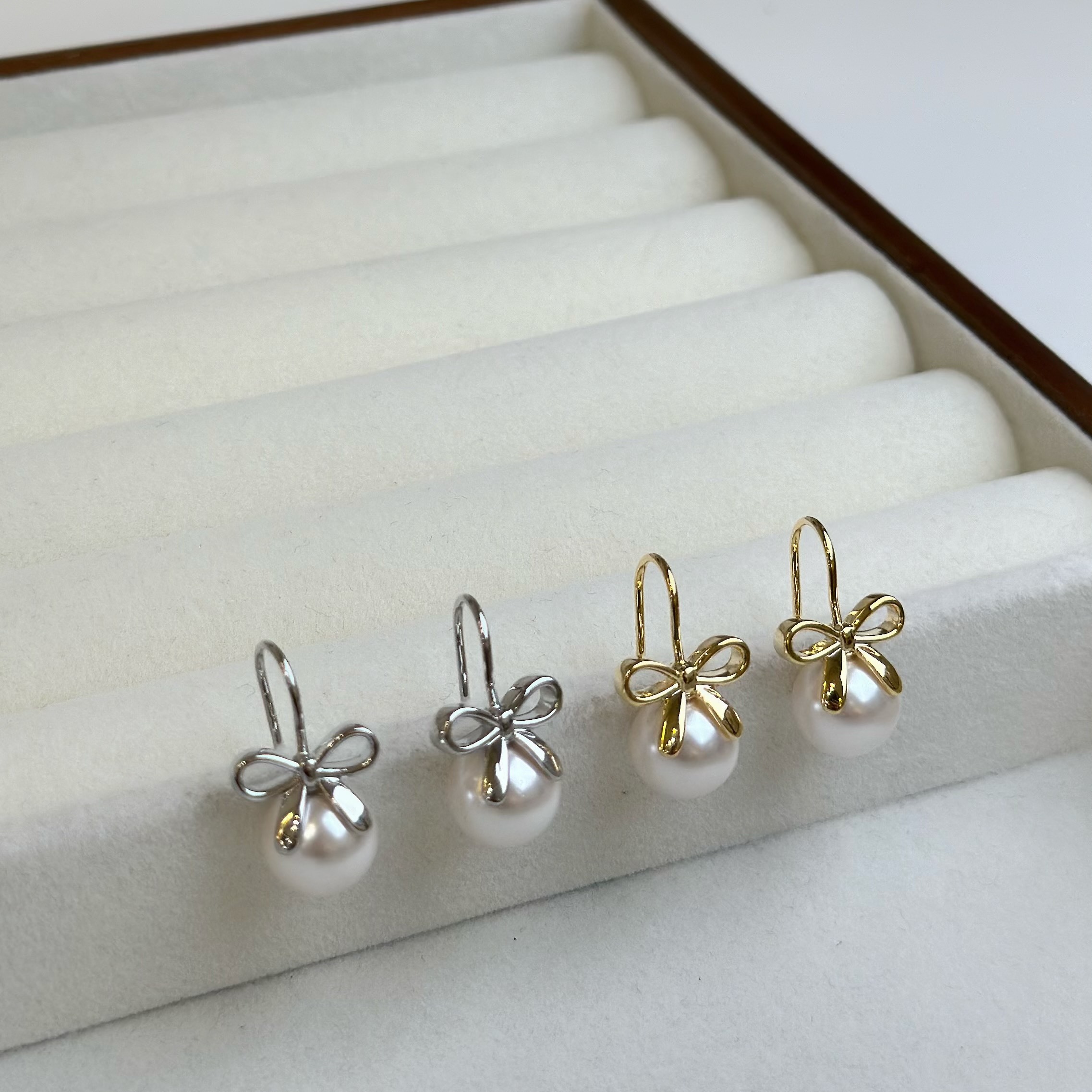 T39觸及．蝴蝶結珍珠小垂吊