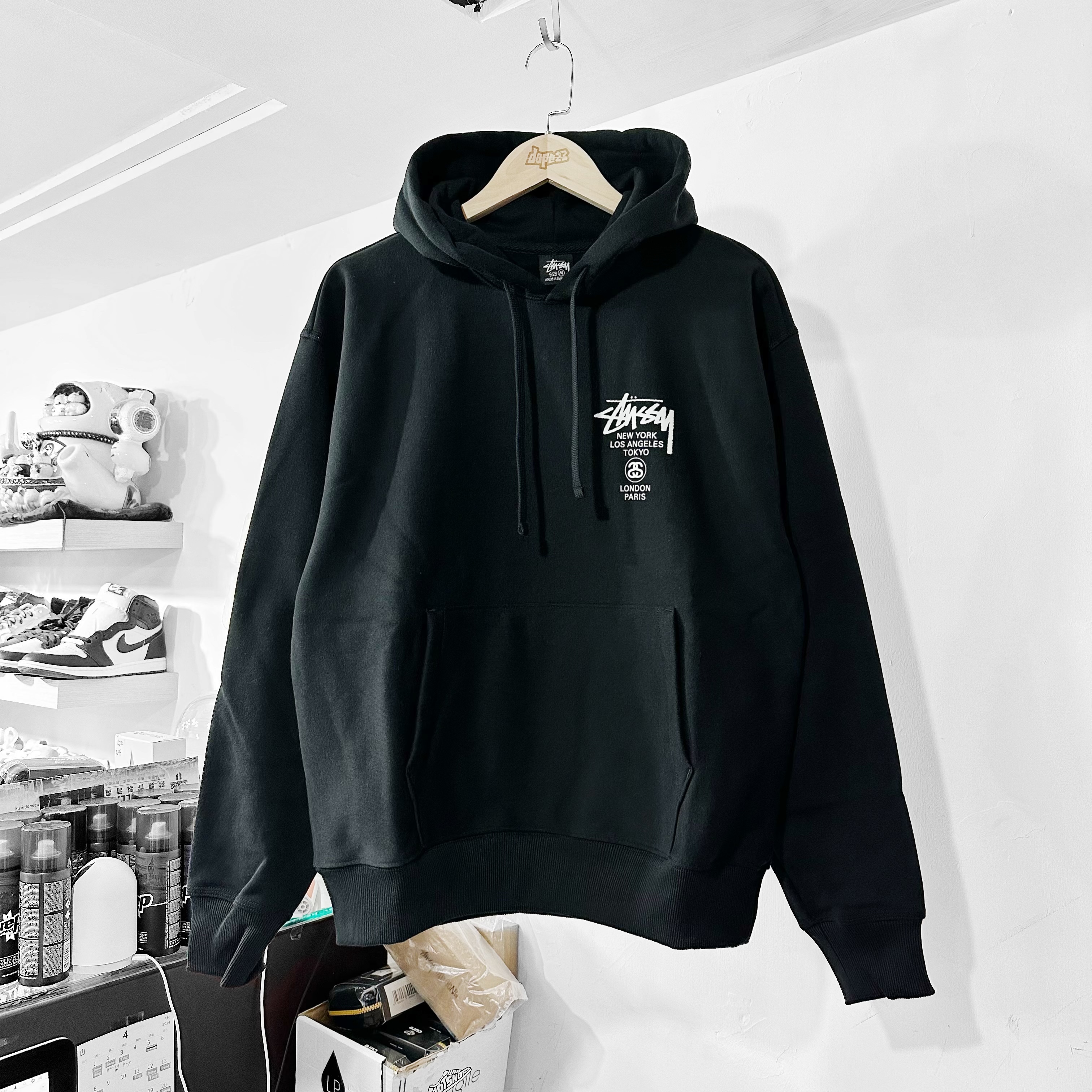 STÜSSY World Tour Hoodie 世界巡遊 (BLACK)