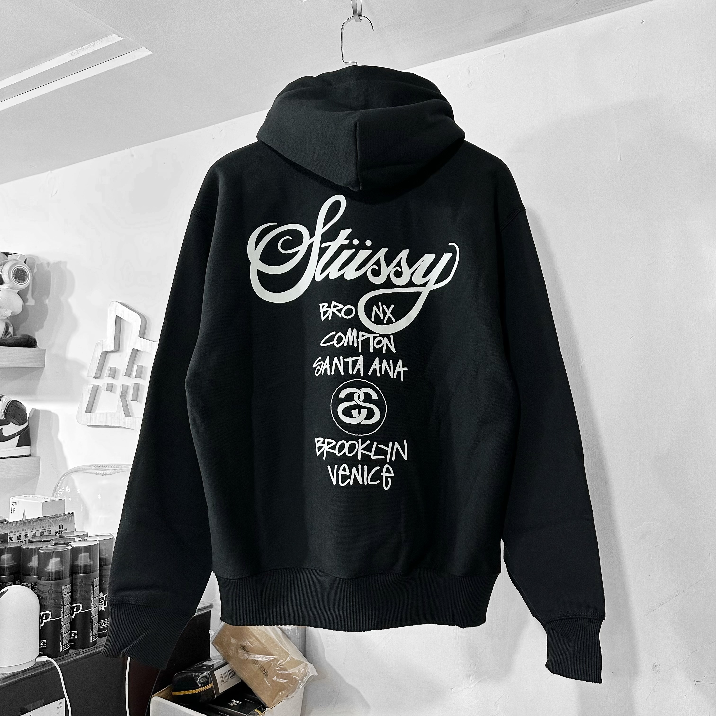 STÜSSY World Tour Hoodie 世界巡遊 (BLACK)