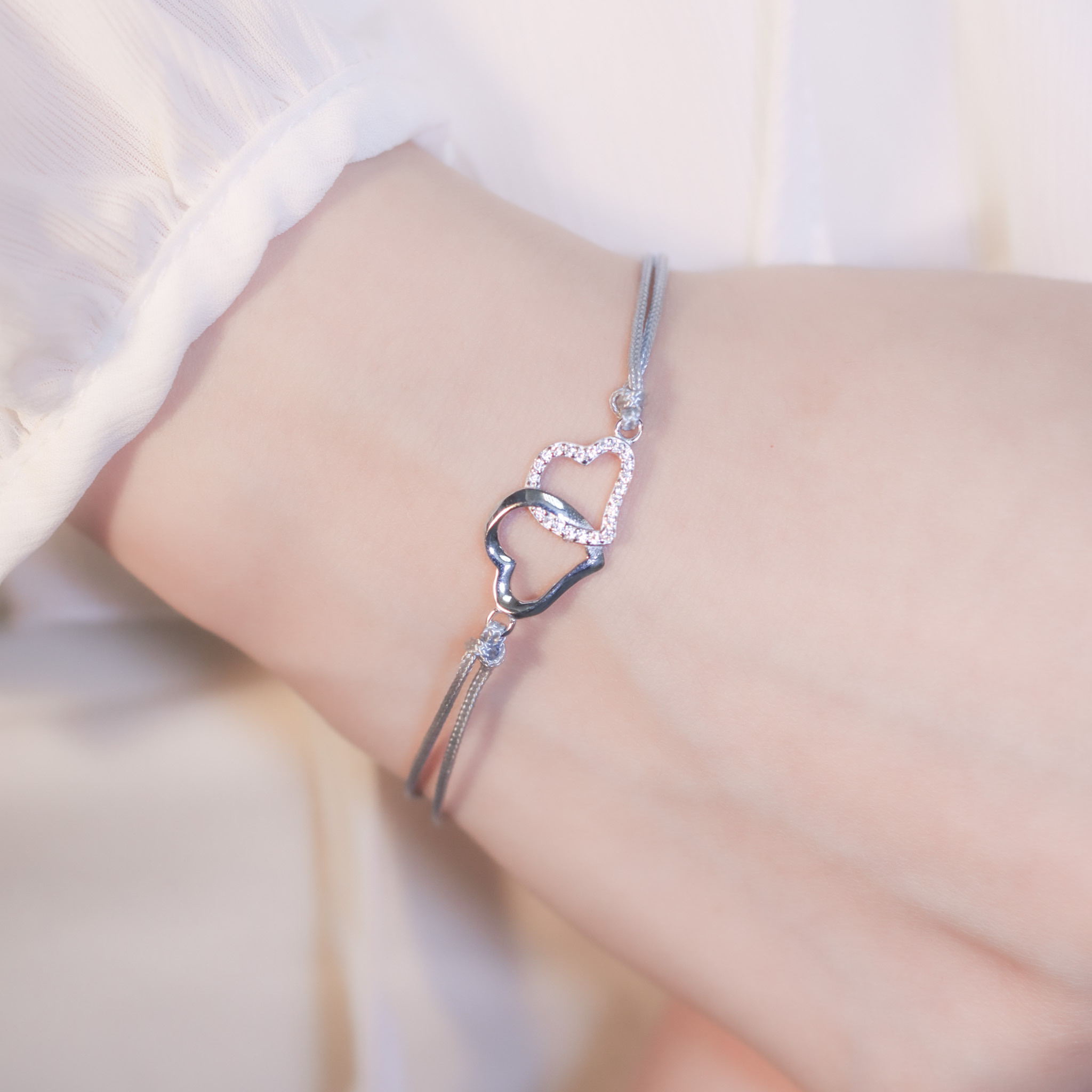 | 925 Silver・ White Gold | Never Apart Bracelet | BR1077 |