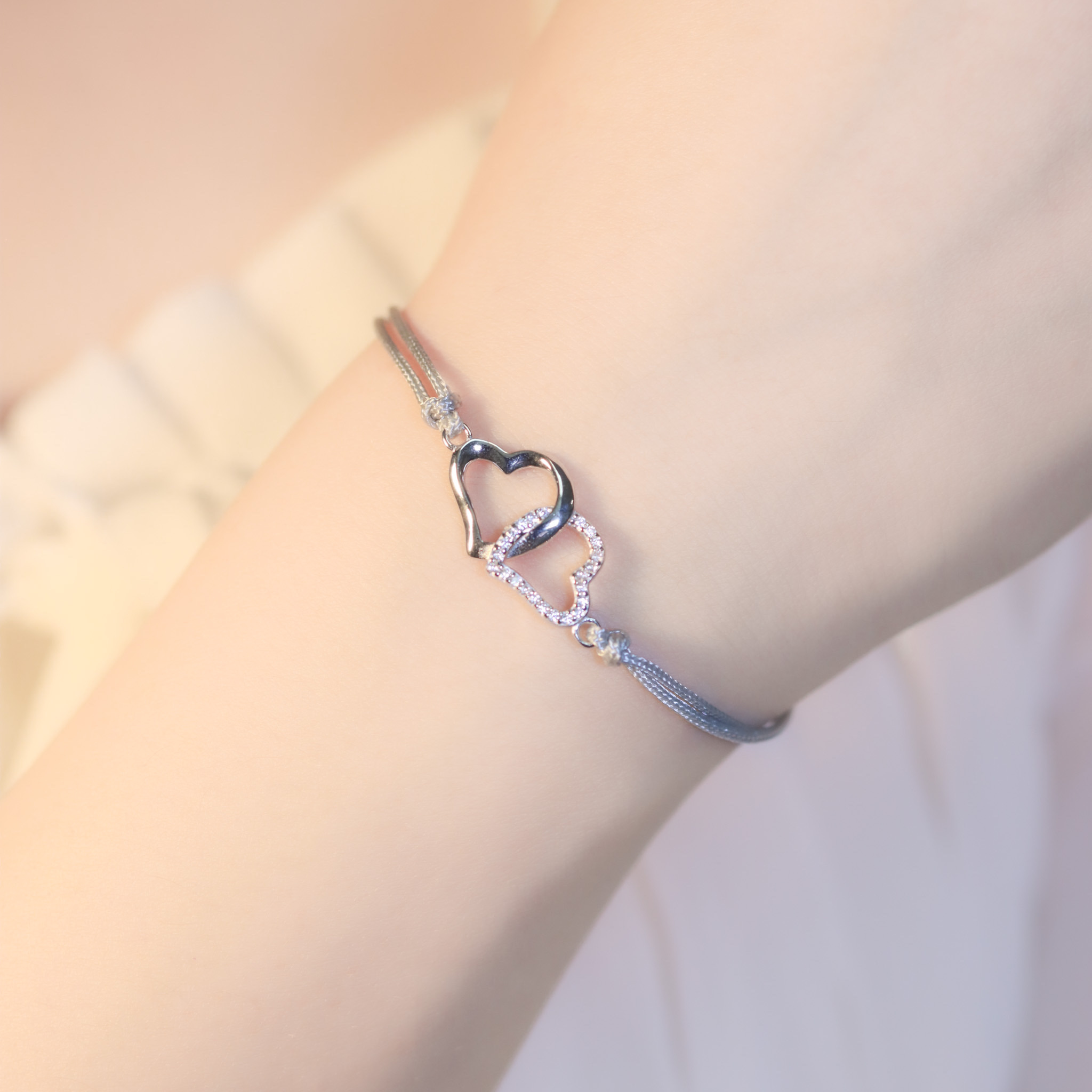 | 925 Silver・ White Gold | Never Apart Bracelet | BR1077 |