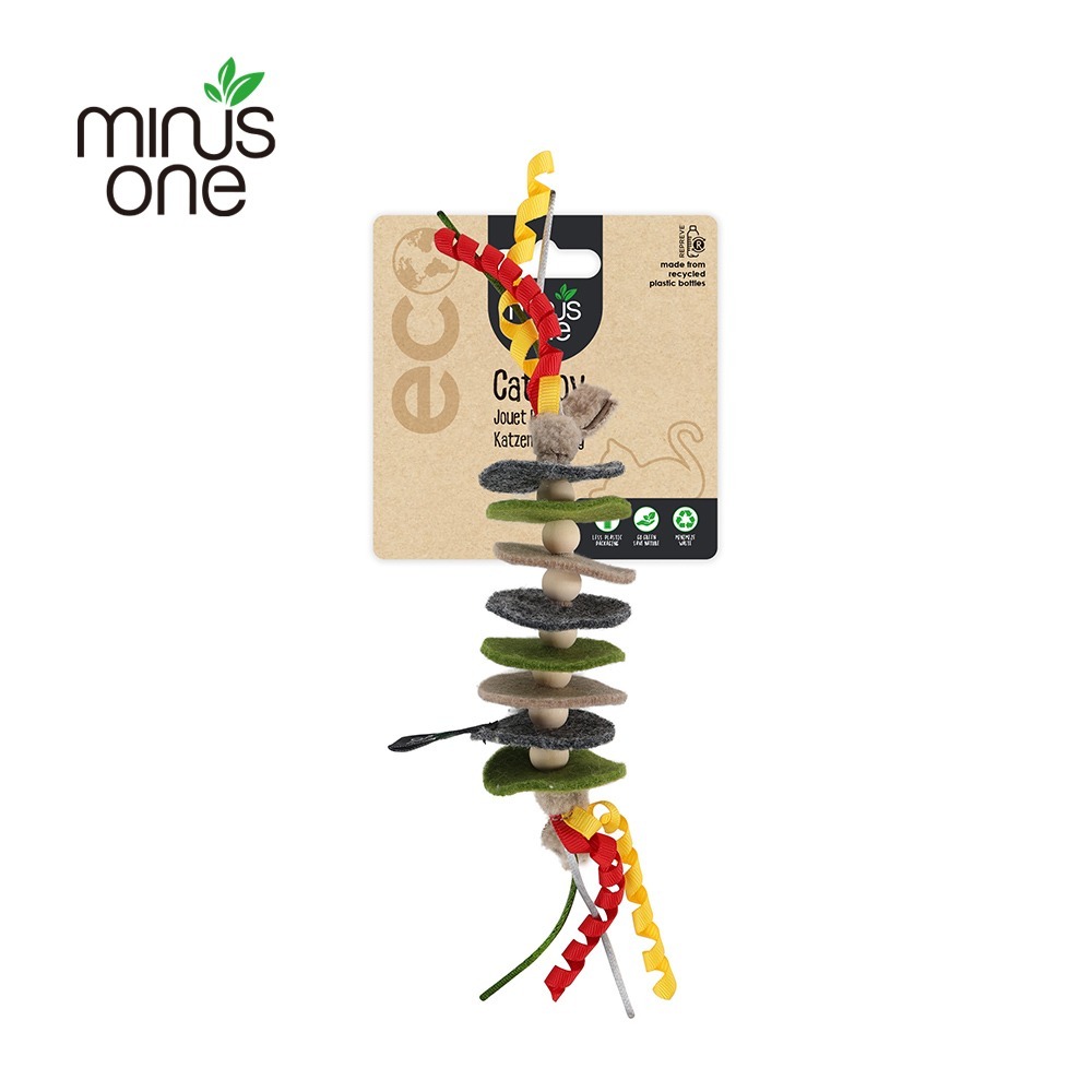 Minus One 邁樂思｜環保毛氈系列 貓咪吊掛玩具-疊疊繩
