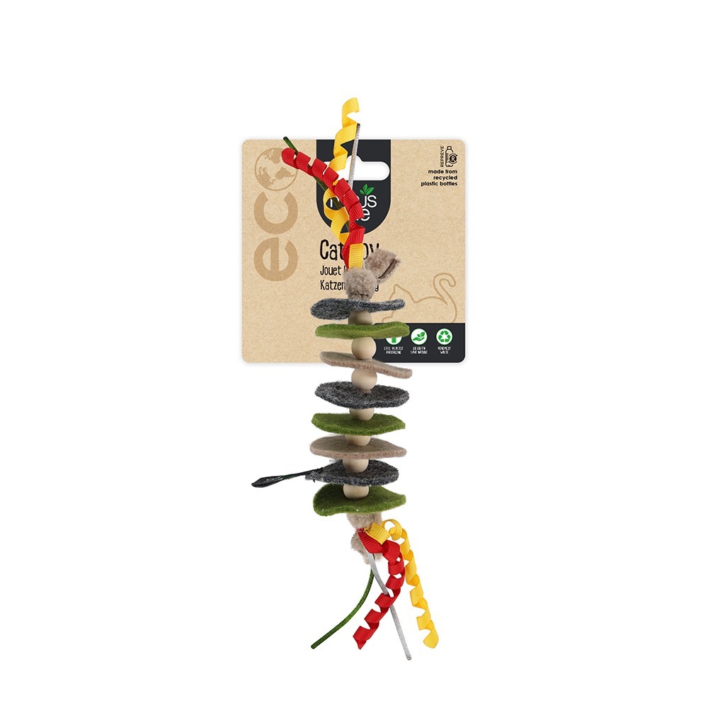 Minus One 邁樂思｜環保毛氈系列 貓咪吊掛玩具-疊疊繩