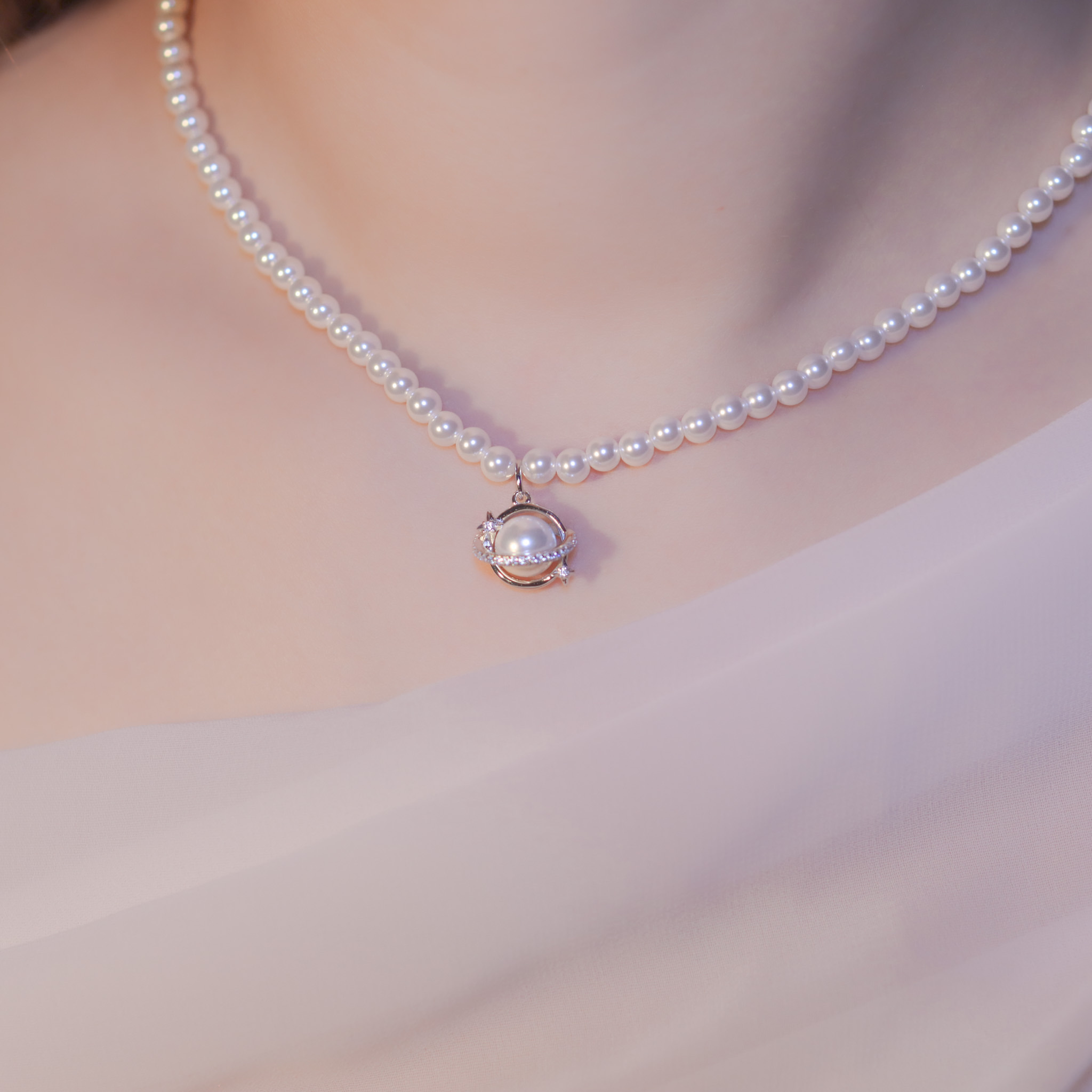 | 925 Silver・ White Gold・Pearl  | For YouNecklace | NE1108 |