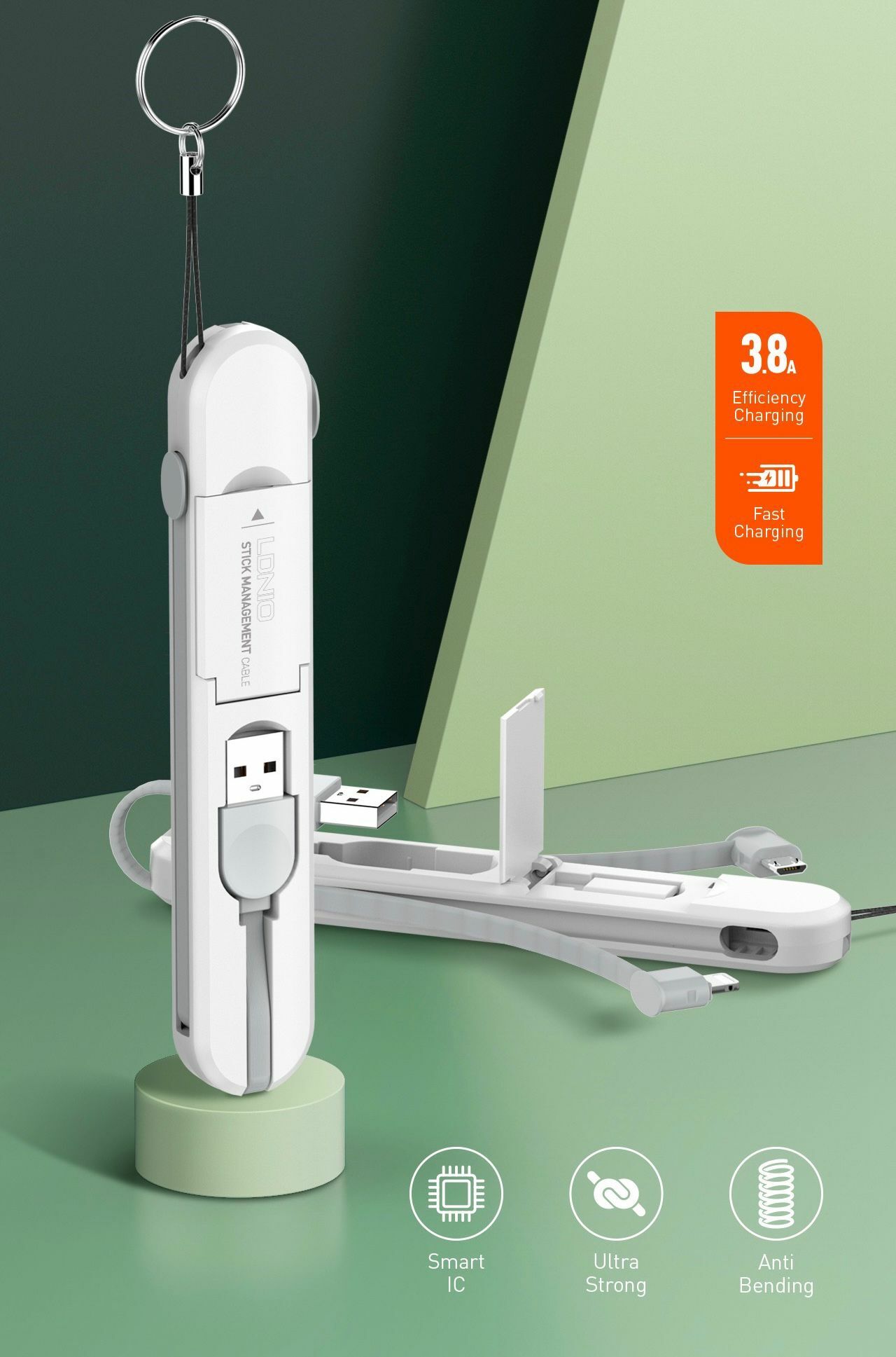 amazon熱賣 高效3合一收納數據線