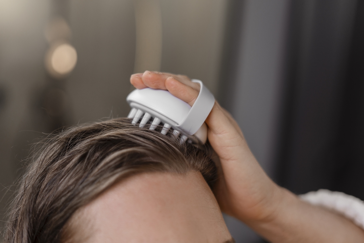 定期頭皮按摩有助改善掉髮，同時放鬆壓力和舒緩情緒。