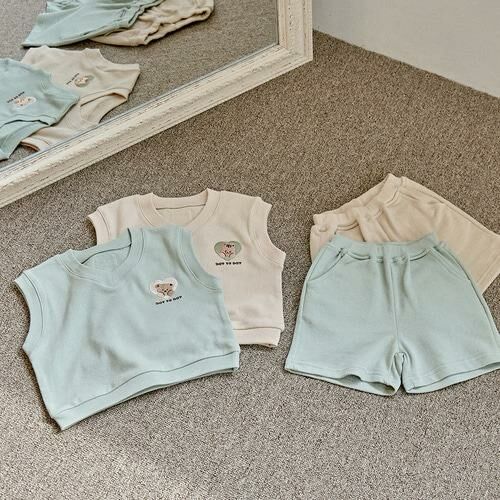 24S/S🌸Sweet home愛心小屋-V領背心短褲套裝