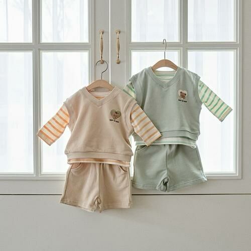 24S/S🌸Sweet home愛心小屋-V領背心短褲套裝