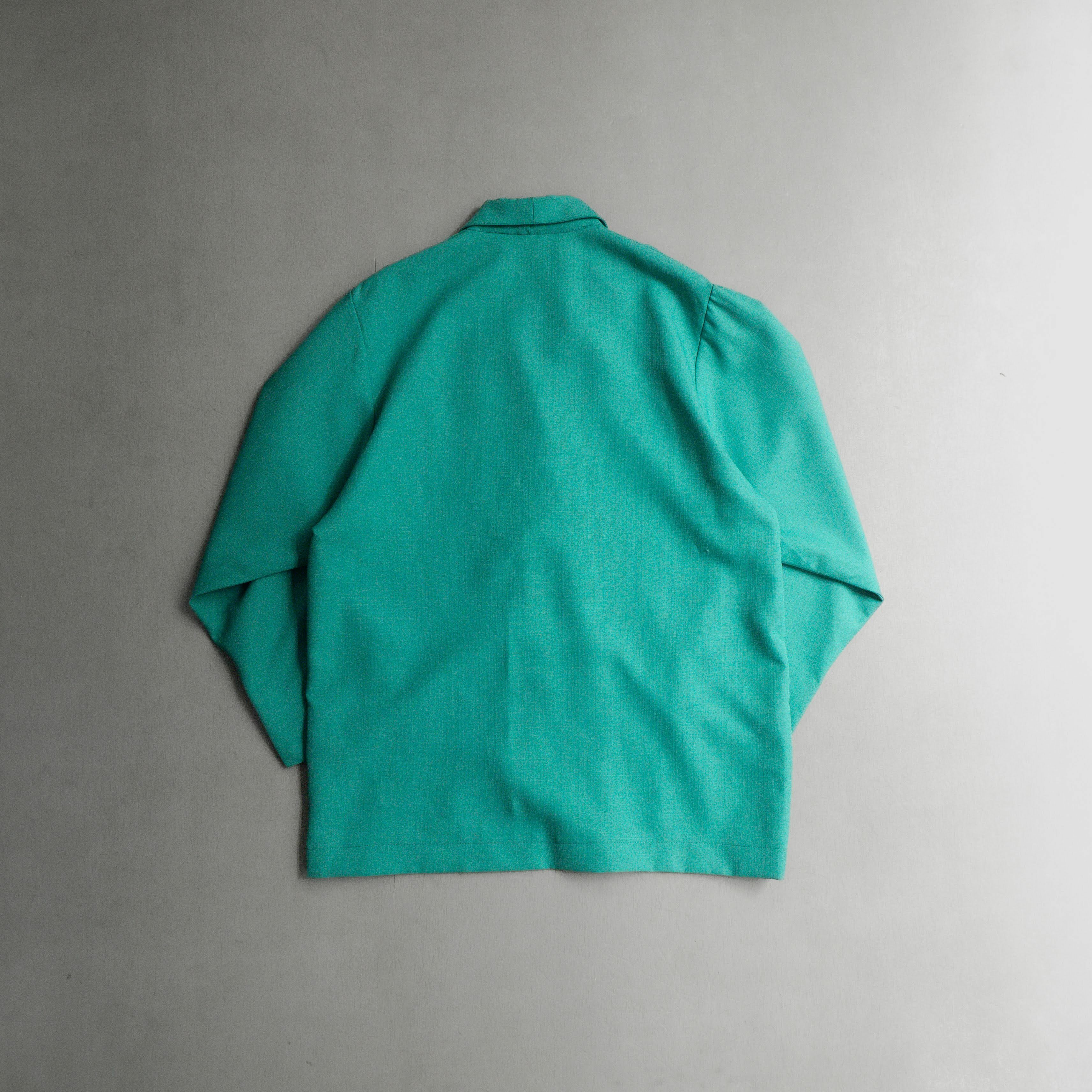 VINTAGE WMN BLAZER 美國 女裝 藍綠色 素面 雙扣 春夏 西裝 外套