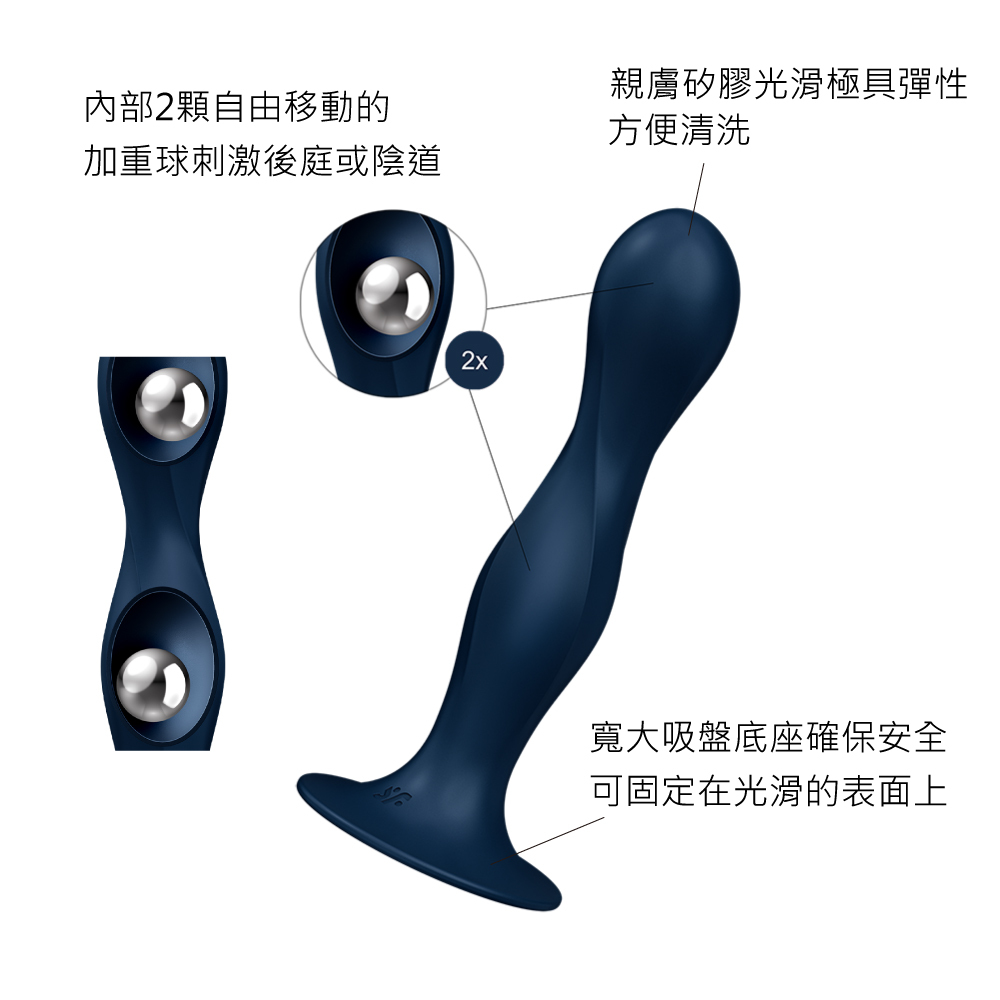 德國 Satisfyer Double Ball-R 雙球扭轉 後庭肛塞