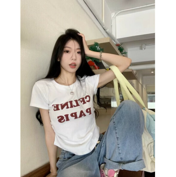 Summer irregular short-sleeved T-卹 (white) [Size: S-L] [Contact customer service to confirm the shipping size after placing an order]