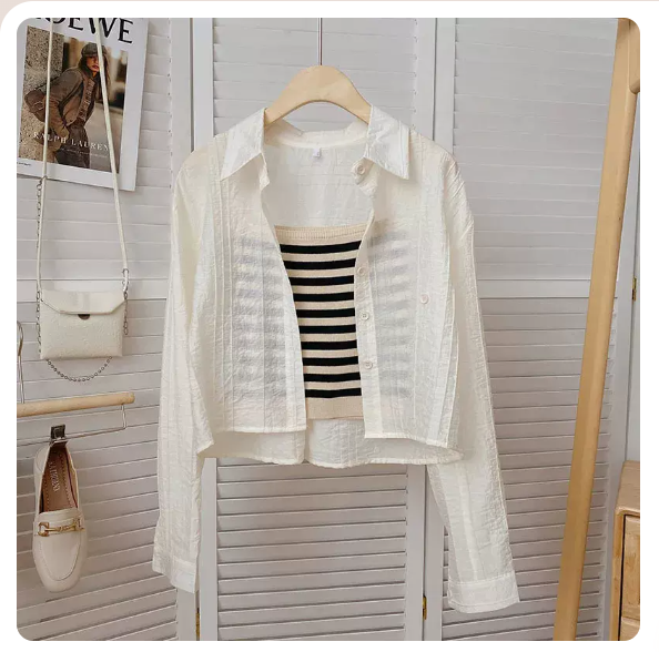 Thin long-sleeved top (apricot single shirt size: S-3XL) (please contact customer service to confirm the shipping size after placing an order)