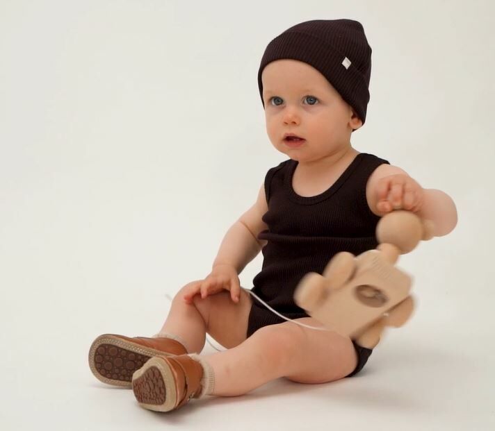 MINIMALISMA 絲綢羅紋背心包屁衣 Bornholm - Cacao