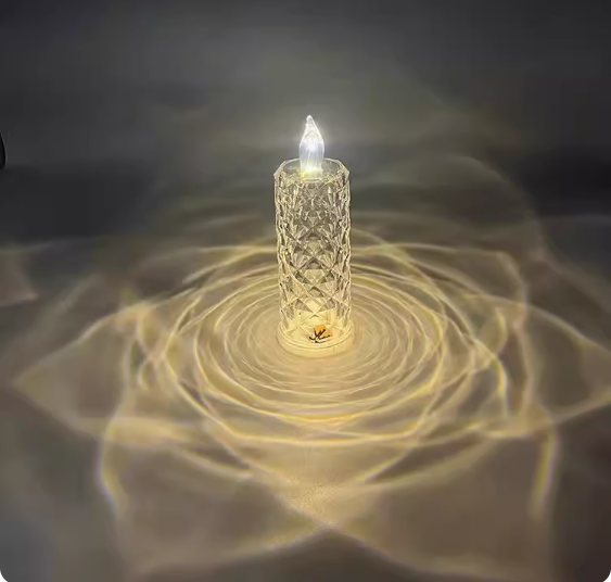 玫瑰花紋折射 Led電子蠟燭燈 (1kg)