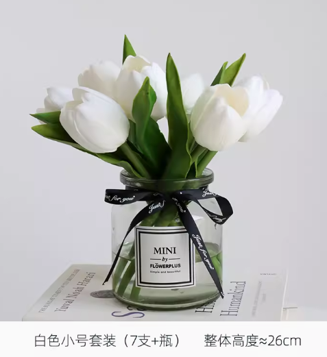 超逼真白色鬱金香仿真花 (2kg)