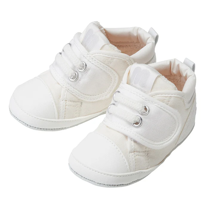 經典鞋帶造型步前鞋-白