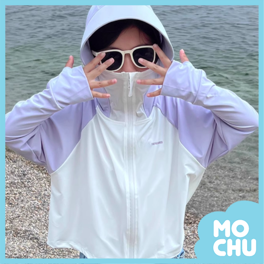 純色輕薄UPF50+連帽防曬外套(四色)