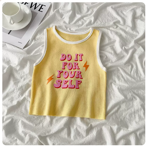 Letter Vest (Yellow Contrast) (One Size)