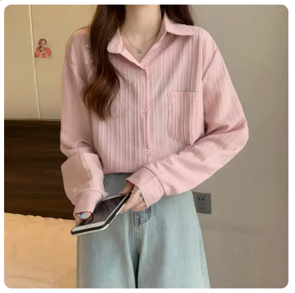 Long Sleeve Shirt (Pink Size: S-3XL) (Please contact customer service to confirm the shipping size after placing an order)